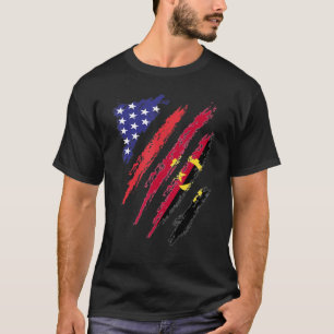 Camiseta Angolano Americano Grown Flag USA Patriot Heritage