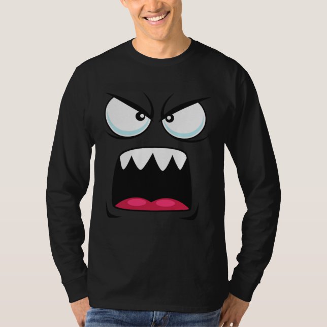 Camiseta Angry and  eyes with a mouth sarcastic (Frente)