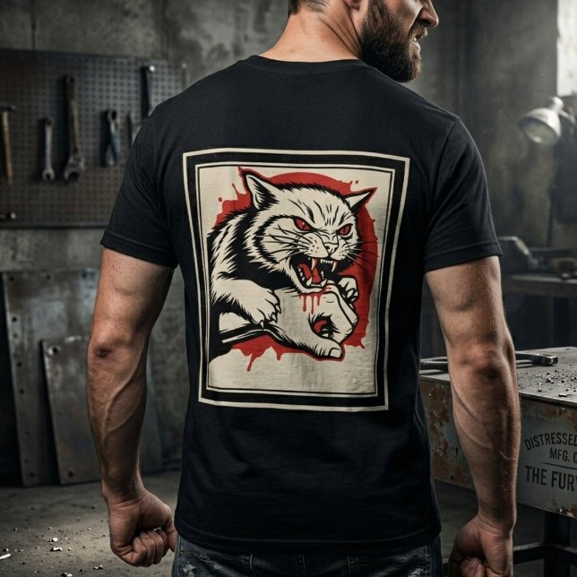 Camiseta Angry Cat Biting Hand Protest Art T-Shirt (Criador carregado)