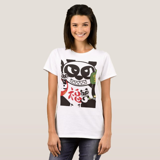 Camiseta Angry Face Panda God  T-Shirt (Frente Completa)