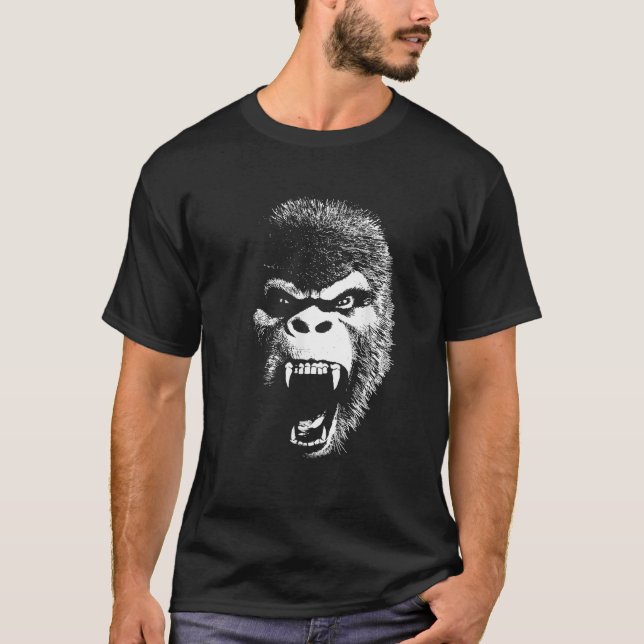 Camiseta Angry Gorilla Fierce Face (Frente)