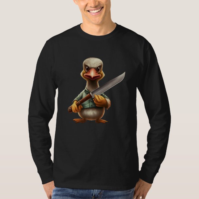 Camiseta Angry Murderous Duck Holding Knife   (Frente)