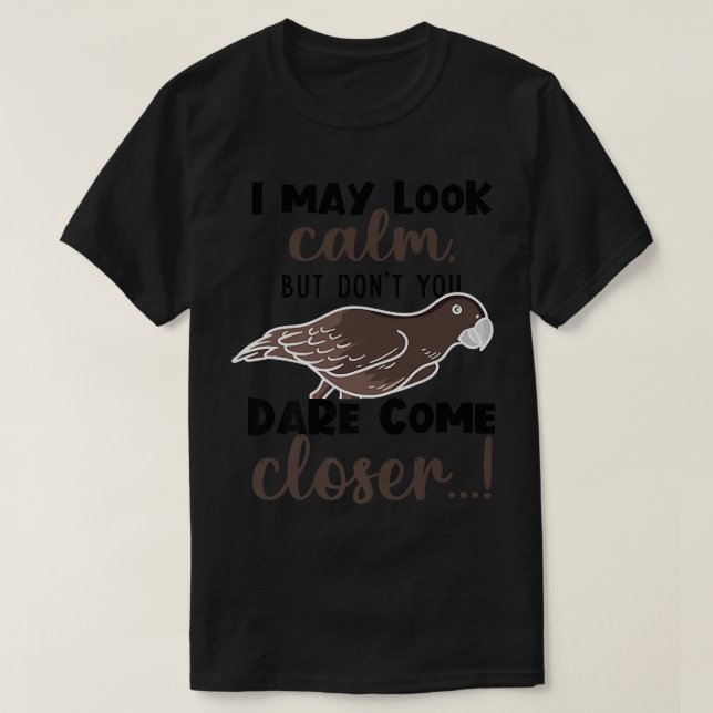 Camiseta Angry Parrot Ironic Quote African Grey Parrot Biti (Frente do Design)