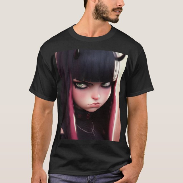 Camiseta Angry Punk Rocker Girl (Frente)