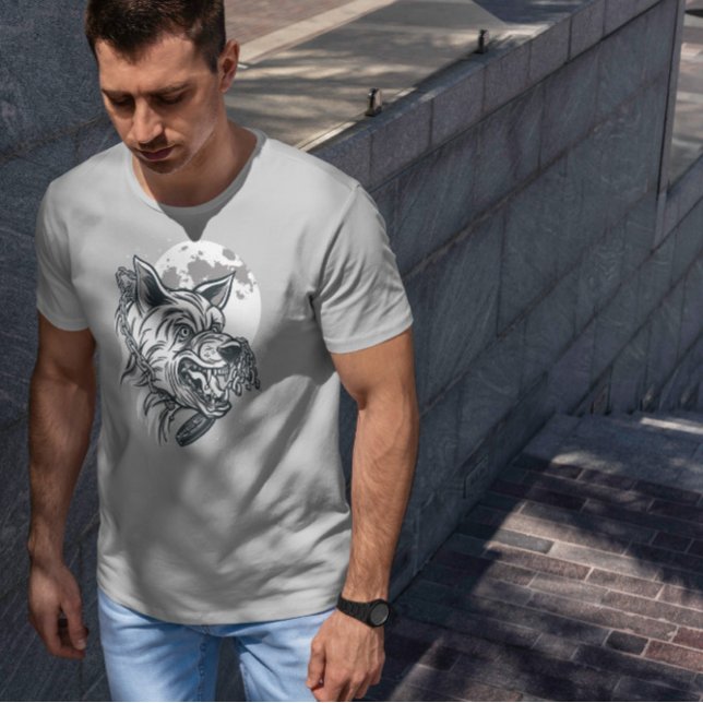 Camiseta Angry Wolf Monochromatic (Criador carregado)