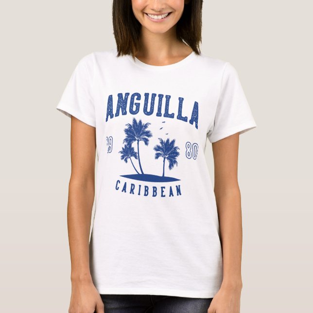 Camiseta Anguilla Caribbean Palm Tree 1980 (Frente)