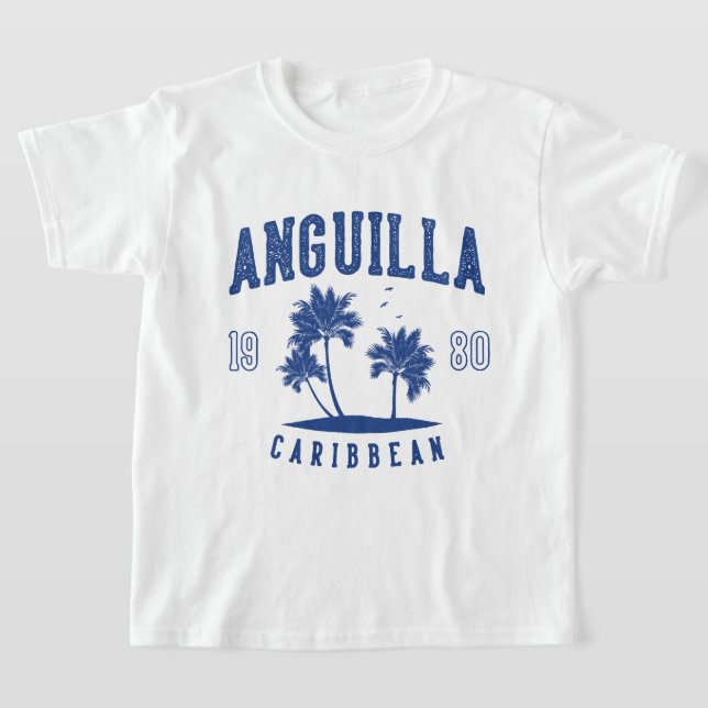 Camiseta Anguilla Caribbean Palm Tree 1980 Kids (Postura )