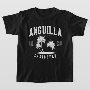 Camiseta Anguilla Palmeira Caribenha 1980 Crianças