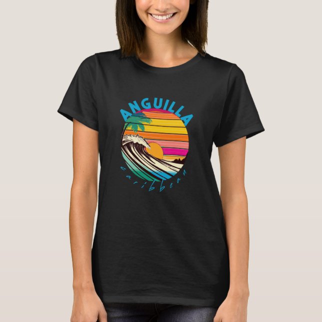 Camiseta Anguilla Retro 1980s Style Beach (Frente)