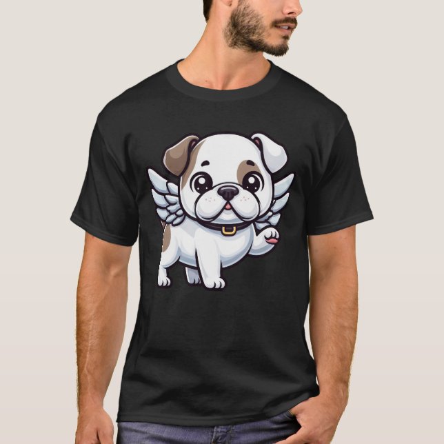 Camiseta Ângulo branco do Bulldog Americano em quadrinhos (Frente)