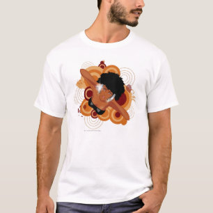 Camiseta Ângulo de uma mulher que aprecia a música com