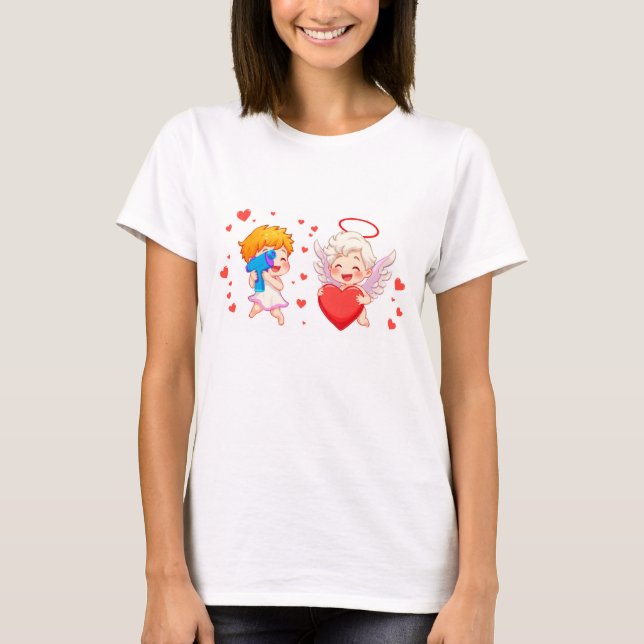 Camiseta Ângulos bonitos e divertidos para você meu amor 👼 (Frente)