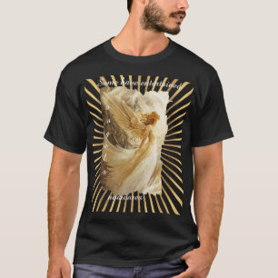 Camiseta Ângulos inspiradores citam, ouro, branco, preto