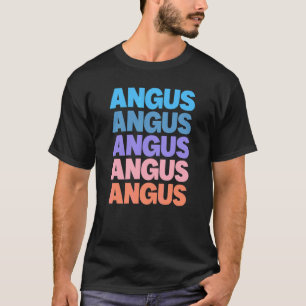 Camiseta Angus de Texto Repetido Moderno