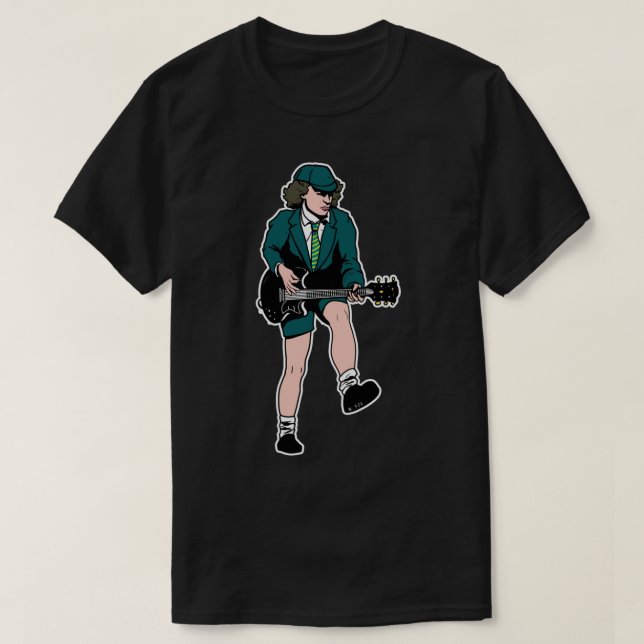 Camiseta Angus Young Sticker (Frente do Design)