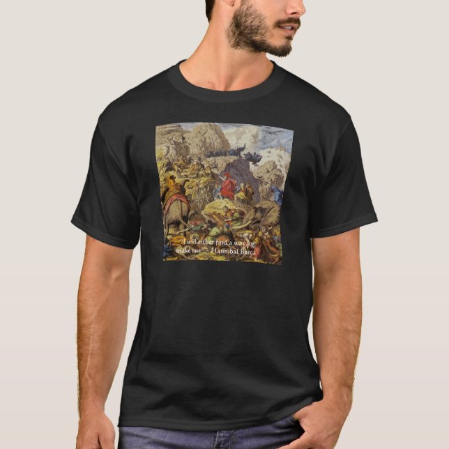 Camiseta Aníbal Barca & Exército & Citações Presentes & Car (Frente)