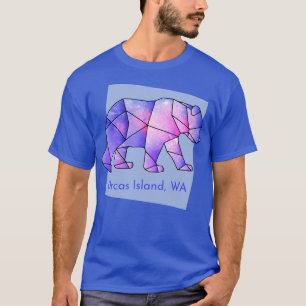 Camiseta Anim Geométrico do Urso Galáxico da Ilha Orcas
