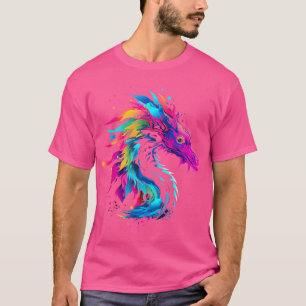 Camiseta Anima Colorida de Vida Selvagem do Monstro do Drag