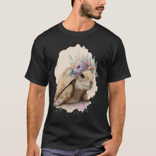 Camiseta Anima Coroa De Flor De Tartaruga De Cadeias De Águ