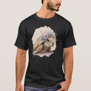 Camiseta Anima Coroa De Flor De Tartaruga De Cadeias De Águ