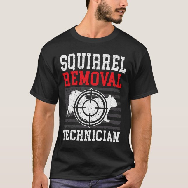 Camiseta Anima de Caça ao Esquilo do Técnico de Remoção do  (Frente)