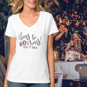 Camiseta Anima-se aos 60 anos do 60º aniversário das mulher