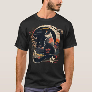 Camiseta Animação de Gato Kawaii Homens Retro Japoneses Mul