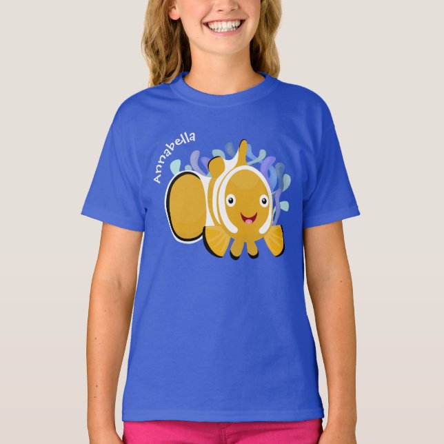 Camiseta Animação de marisco feliz e bonito (Frente)