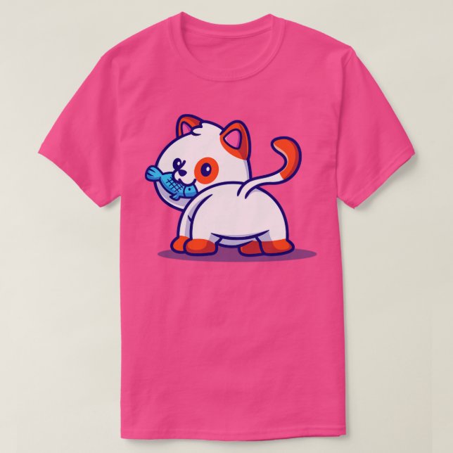 Camiseta Animação de Peixe Gato Gato-Gato1 (Frente do Design)