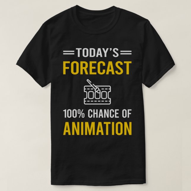 Camiseta Animação de Previsão Hoje (Frente do Design)