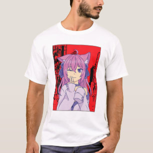 Camiseta Animação Engraçada Olhos Japoneses Meninas Caracte
