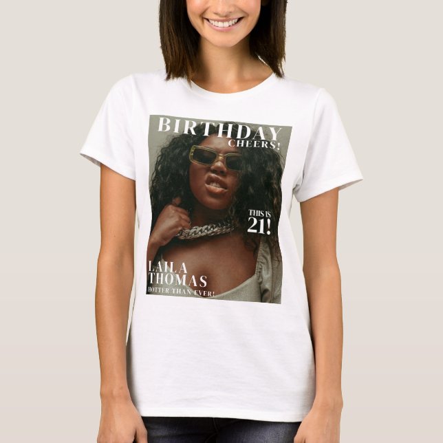 Camiseta Animações do Cobrir da Festa de aniversário Magazi (Frente)