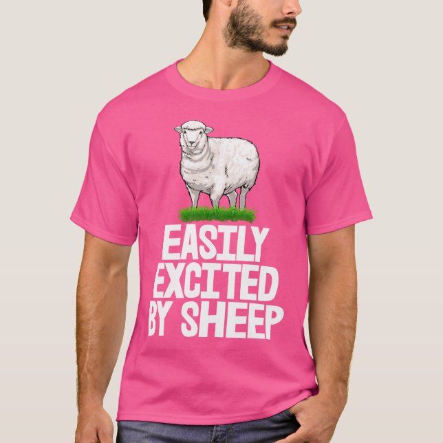 Camiseta Animado Com Facilidade Com Ovelhas Brancas (Frente)