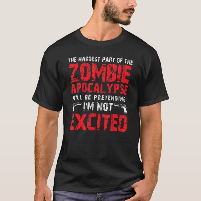 Camiseta Animado Com O Apocalipse Zombie (Frente)