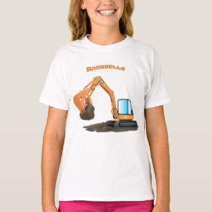 Camiseta Animador de escavação laranja-branca
