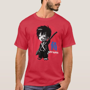 Camiseta Animador japonês Samurai Warrior Boy Red Sun 