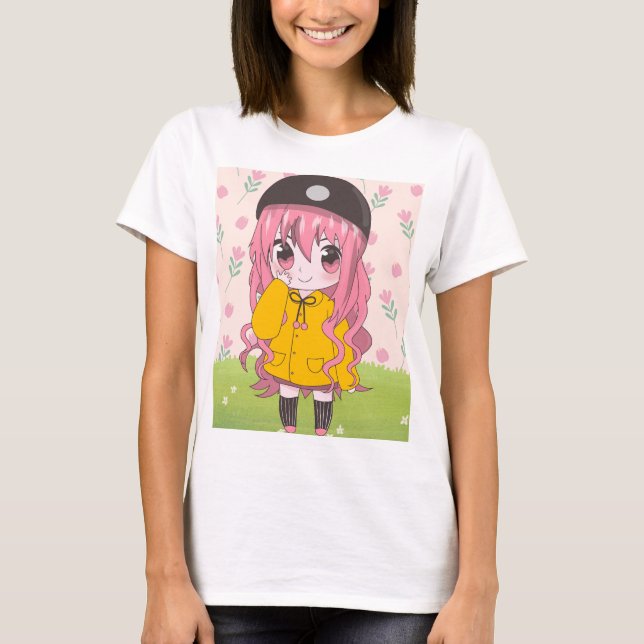 Camiseta animadora com flores (Frente)