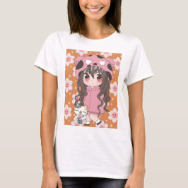 Camiseta animadora com flores