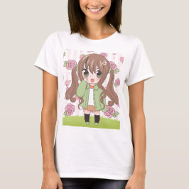 Camiseta animadora com flores
