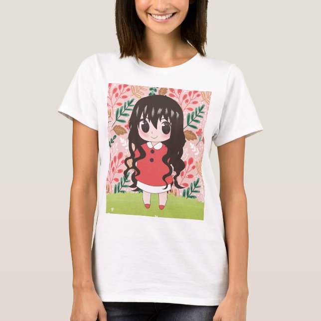 Camiseta animadora com flores (Frente)