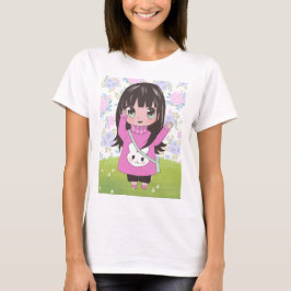 Camiseta animadora com flores