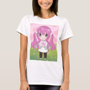 Camiseta animadora com flores