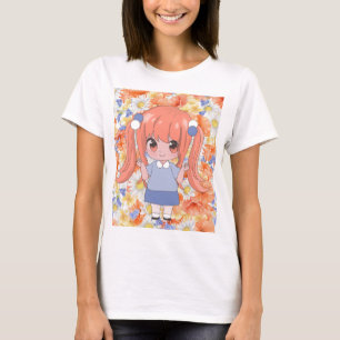 Camiseta animadora com flores