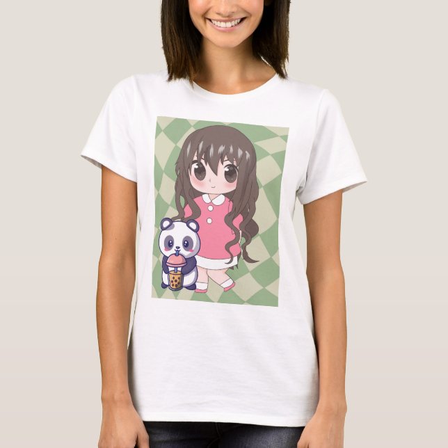 Camiseta animadora com flores (Frente)
