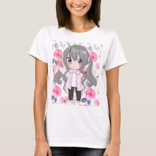 Camiseta animadora com flores