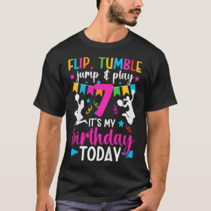 Camiseta Animadora de 7 anos de idade fazendo aniversário d