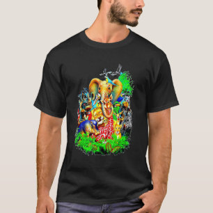 Camiseta Animais Adoram Pássaro Macaco-Macaco-Elefante Unic
