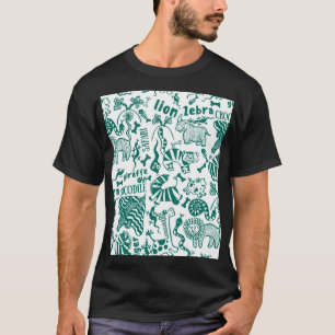 Camiseta Animais africanos: diversos padrões sem costura.