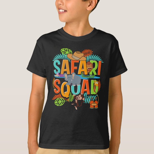 Camiseta Animais Africanos do Esquadrão Safari (Frente)