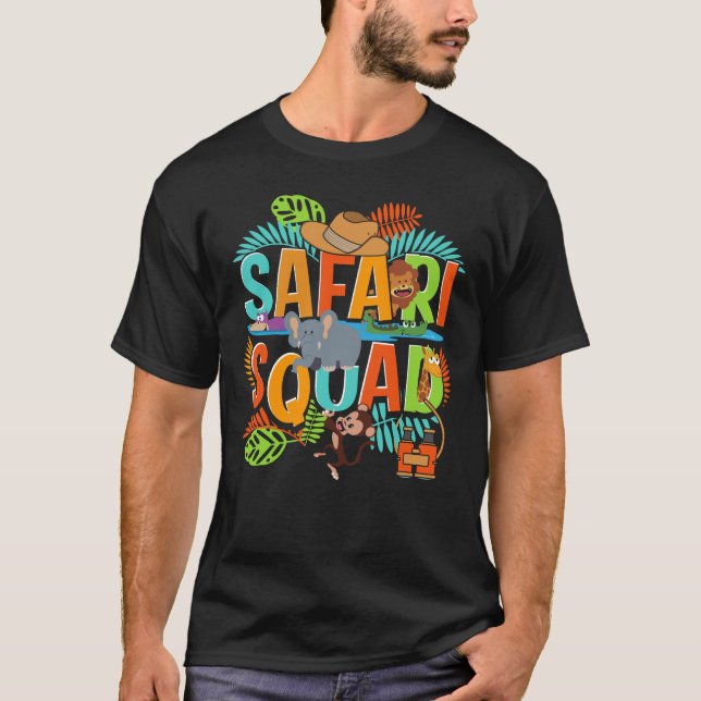Camiseta Animais Africanos do Esquadrão Safari (Frente)